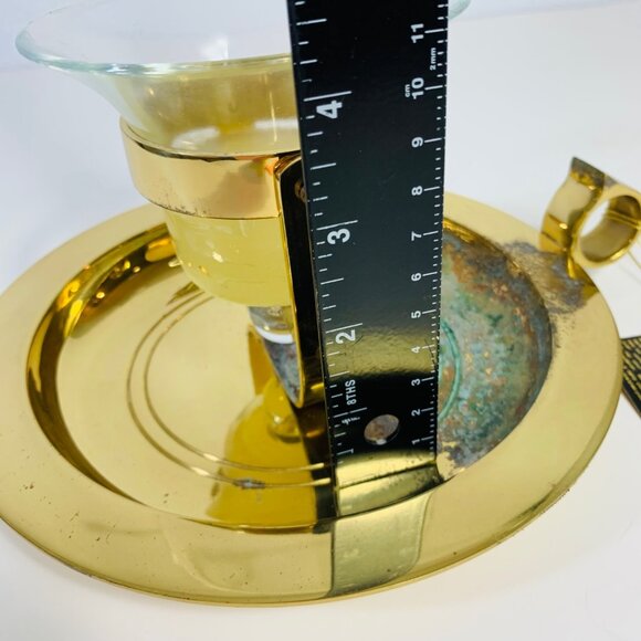 Partylite Brass Gimbal Candle Holder Nautical Patina Wall Sconce Table Bell READ - Picture 13 of 16